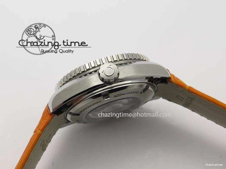 0313 Reliable Planet Ocean Professional SS V6F 37mm Ladies Orange Bezel On Orange Leather Strap A 8255
